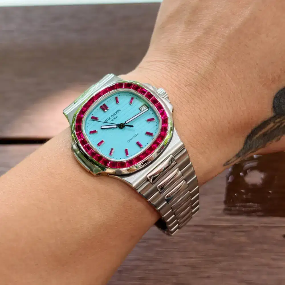 NEW ARRIVAL PATEK PHILIPPE NAUTILUS X TIFFANY AND CO RUBY WATCH