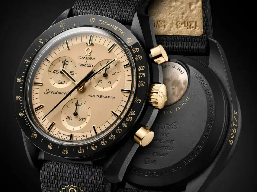 NEW LIMITED EDITION WITH GOLD SWATCH OMEGA MOONSHINE