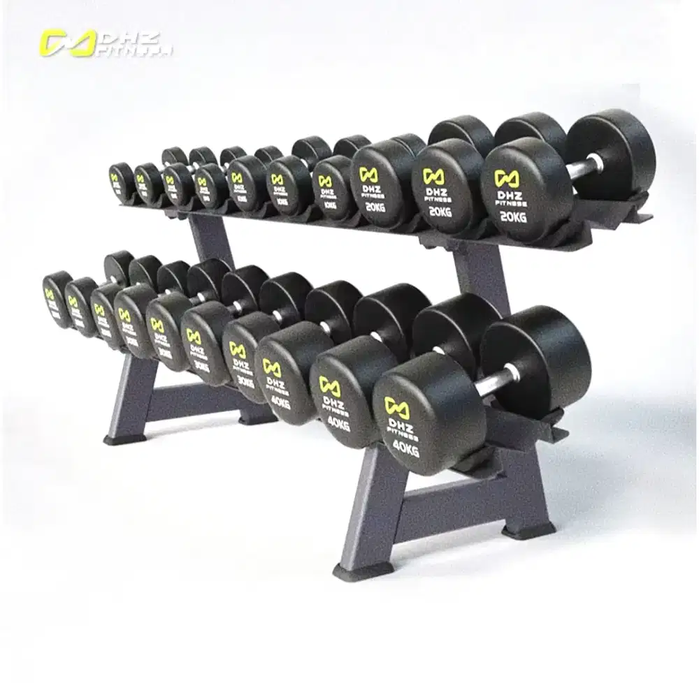 DHZ Dumbbell Set rak 2 tingkat import comercial 10kg-40kg Total 410kg