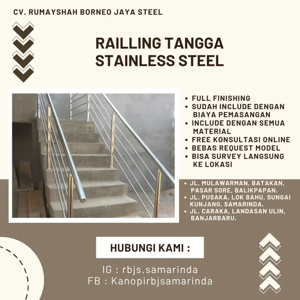 Railling Tangga Stainless Steel