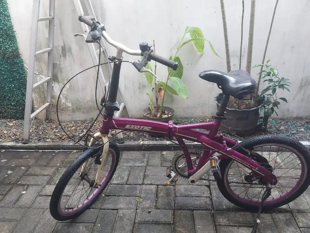 Sepeda Lipat Exotic Ring 20 inci ungu bekas