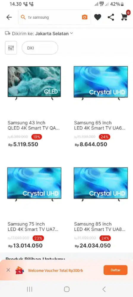 Tv samsung 85u8500H tersedia