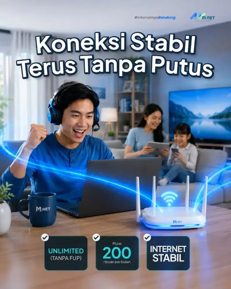 WIFI MNET FIBER GRATIS BIAYA PEMASANGAN