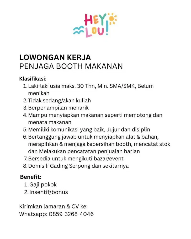 LOKER STAFF BOOTH DESSERT