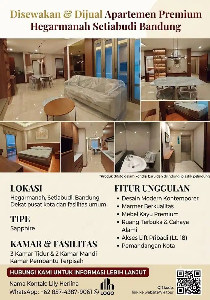 DISEWA DAN DIJUAL APARTEMEN PREMIUM SETIABUDI BANDUNG