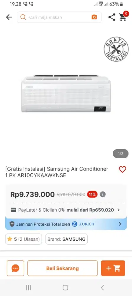 Samsung air conditioner 1 pk ar10cyka
