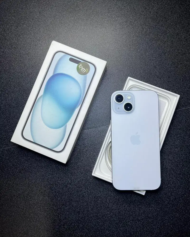 iPhone 15 128GB Blue Resmi TAM Fullset Mulus