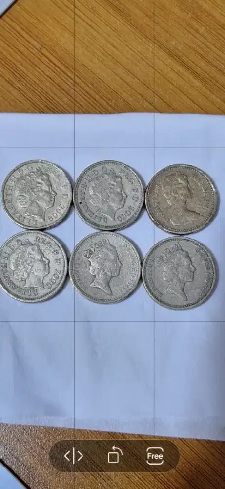 Uang koin inggris 6 koin