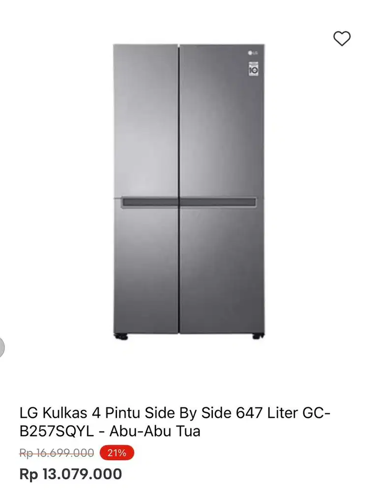 KULKAS LG SBS 647liter