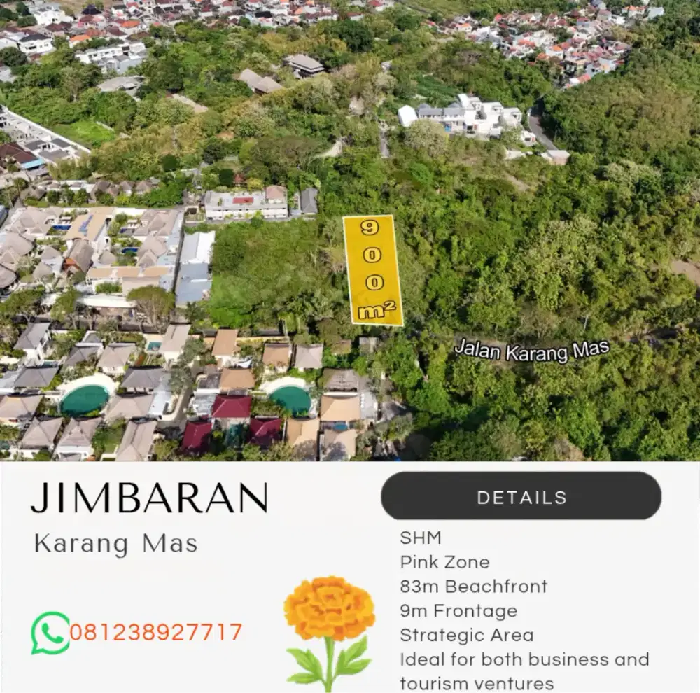 Tanah di jalan utama Karang Mas Jimbaran