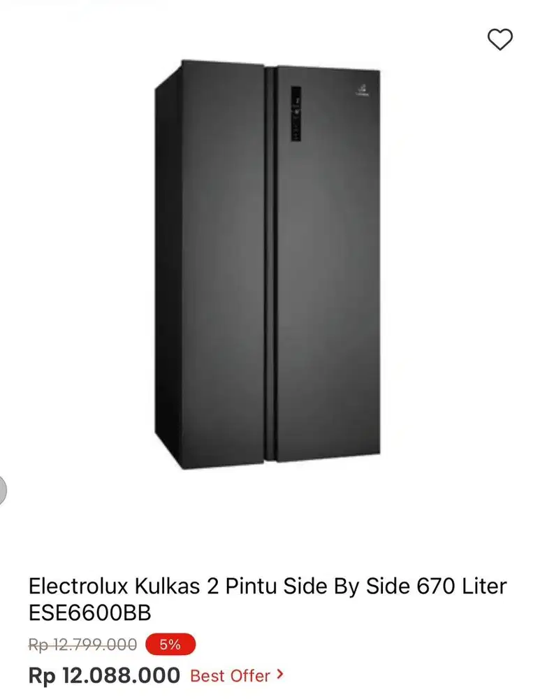 KULKAS ELECTROLUX SBS 670liter