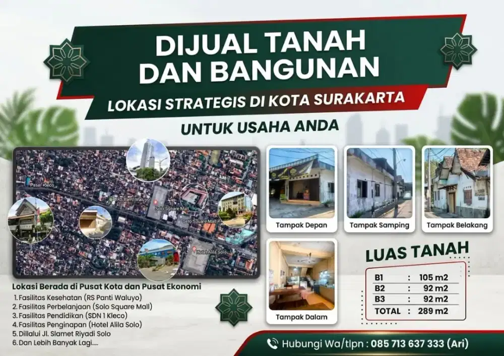 Dijual Tanah dan bangunan usaha