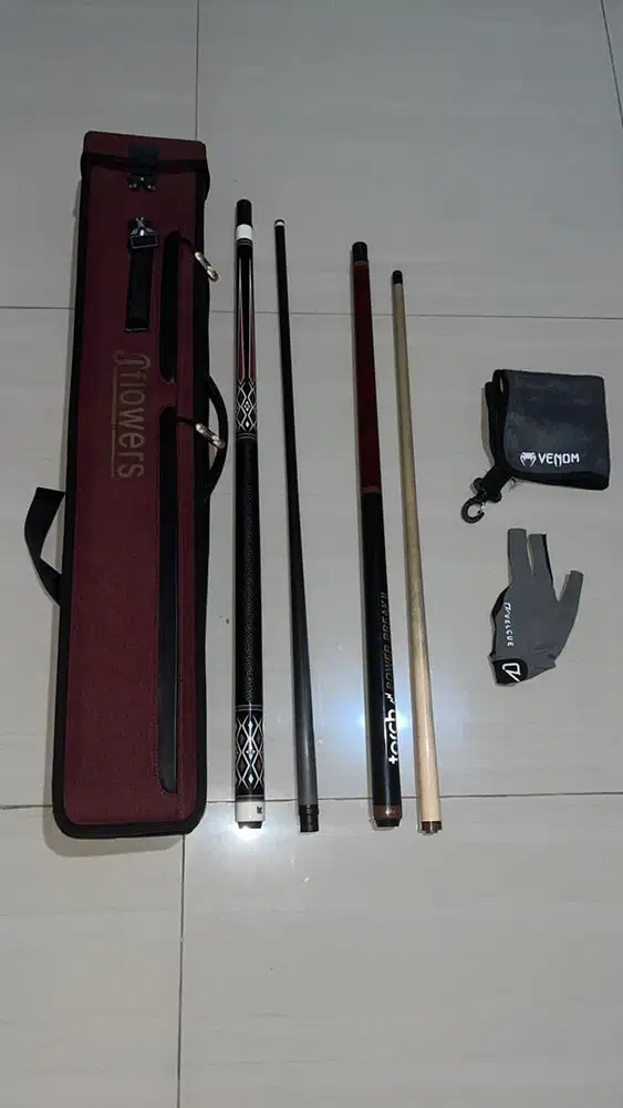 WTS jual sepaket softcase & stick billiard