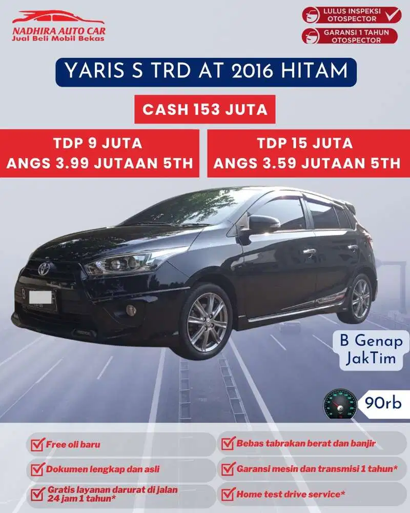 Angsuran 3 Jutaan Yaris S TRD AT 2016 Hitam
