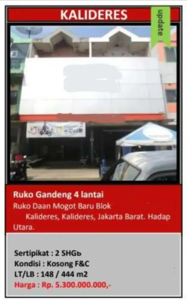 Dijual 2 Ruko Gandeng Daan Mogot Baru Strategis