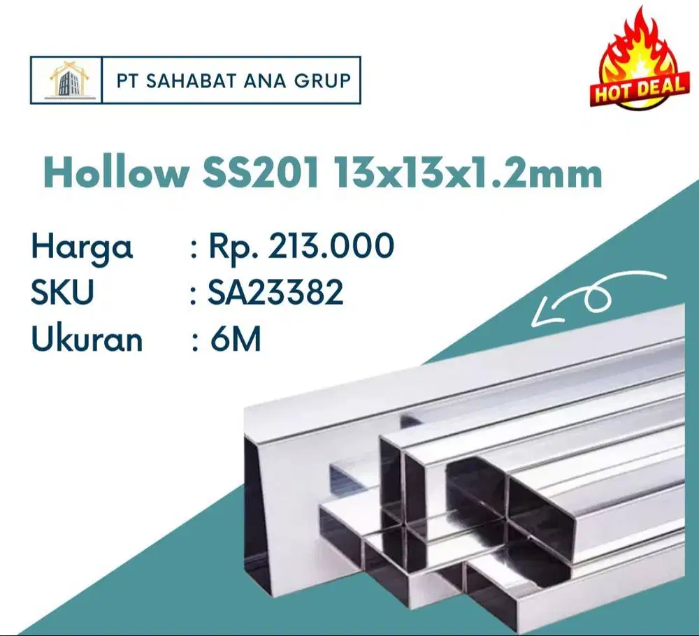 Hollow SS201 13x13x1.2mm