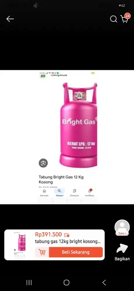JUAL TABUNG LPG PINK 12 KG