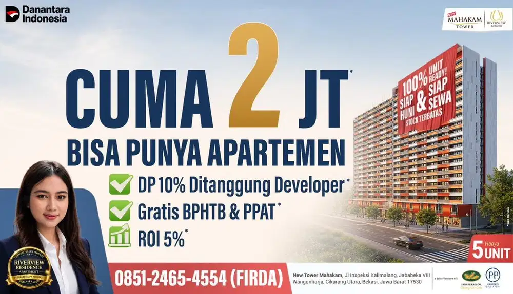 Cuma 2 Juta Bisa Punya Apartement Ready Stock Cikarang - Free DP 10%