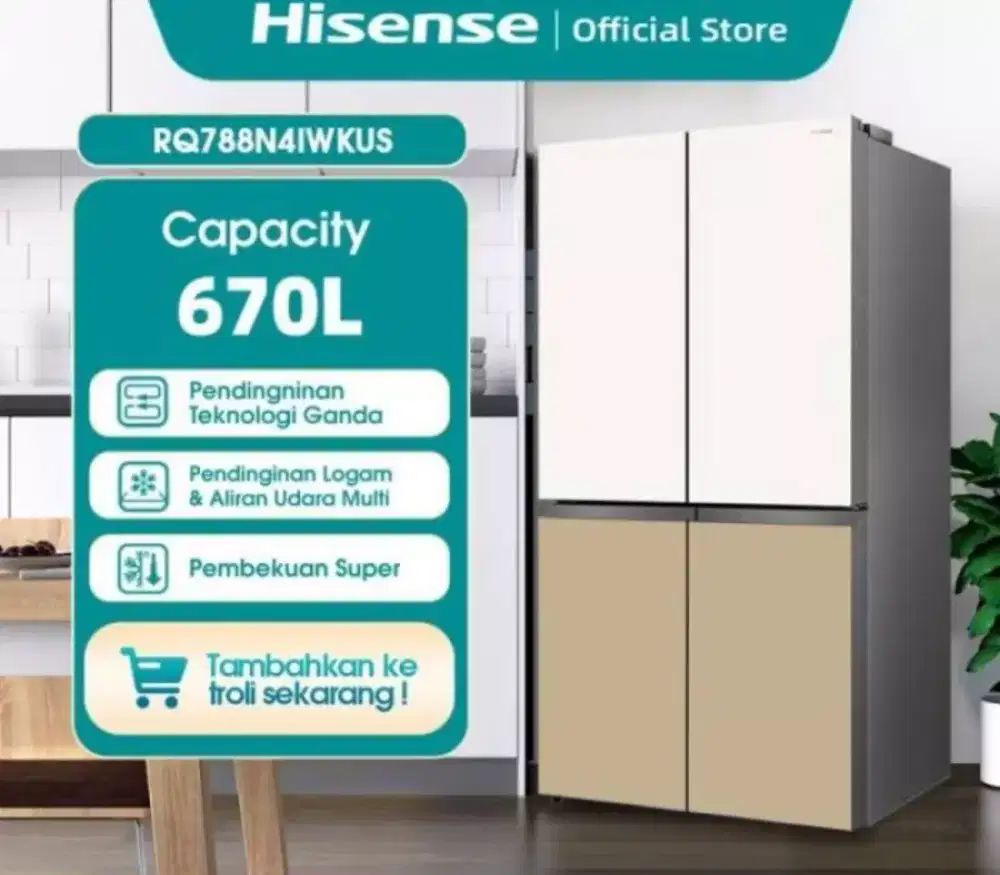 Hisense RQ788N4IWKUS 4 Door 670L Inverter - Ex Display Like New