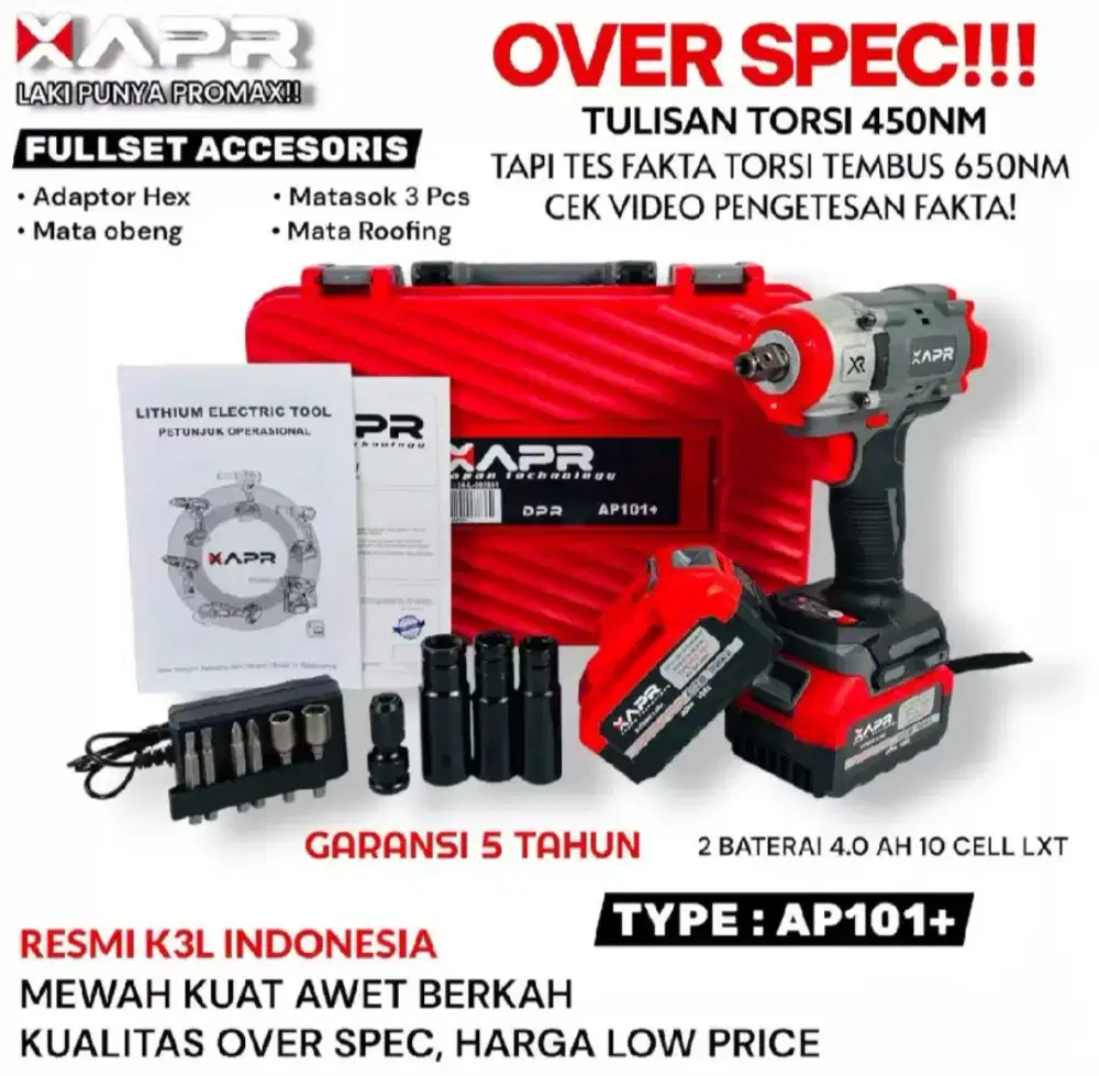 Mesin impact wrench APR 650 TORSI fre ongkir