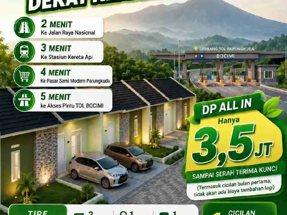 Rumah Subsidi Yang Nyaman Dekat ke Mana Mana Di Parung Kuda Sukabumi.