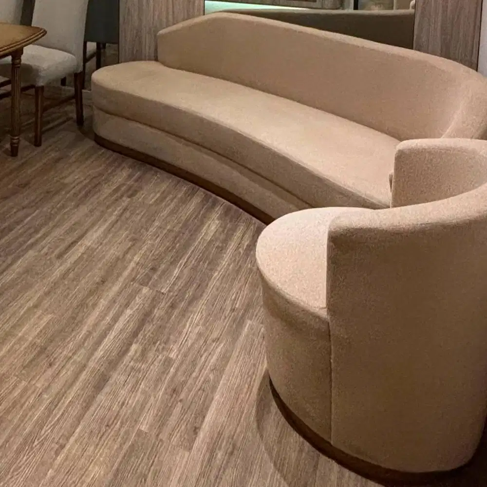 Luxury 3 Seat Sofa + Single sofa Cream + Pillows (4 pillows)