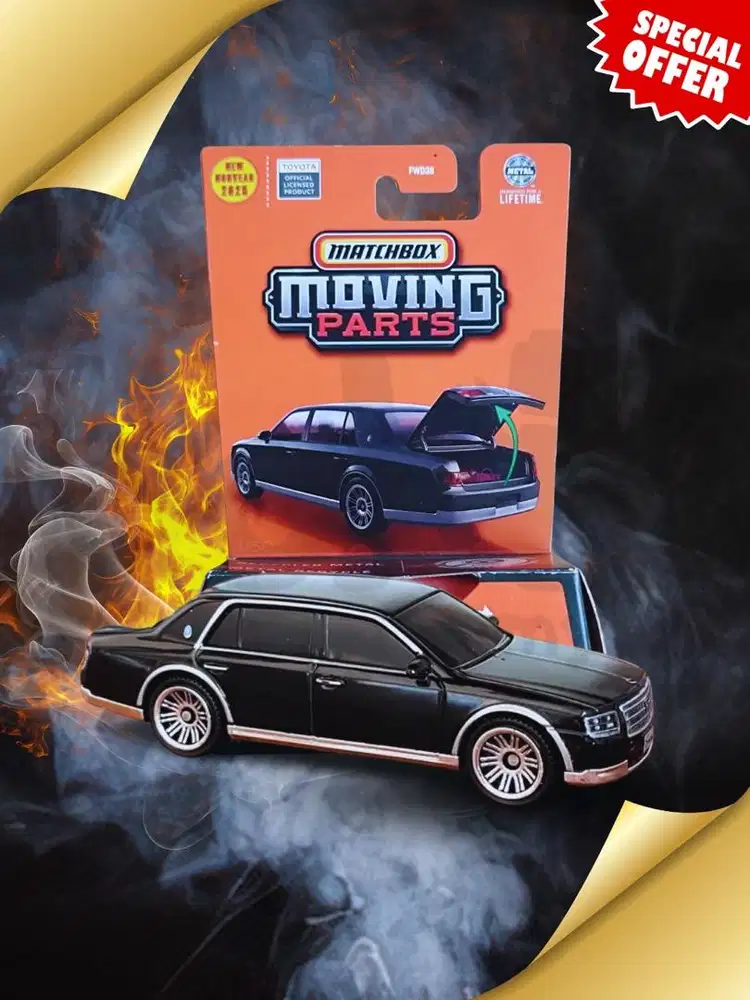 Matchbox Toyota Century Moving Parts Black 2025 Diecast Mainan Mobil