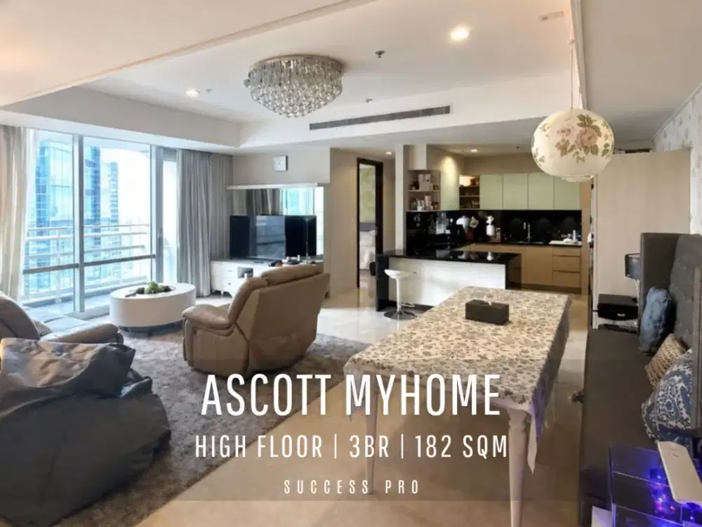 For Sell! MyHome Ascott Kuningan at Ciputra World Jakarta 3BR High Floor with City View