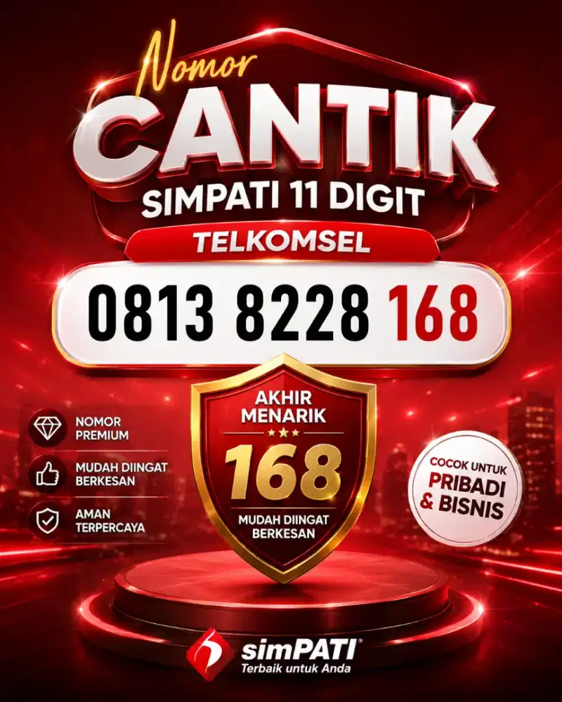 Nomor cantik telkomsel simpati 11 digit 168