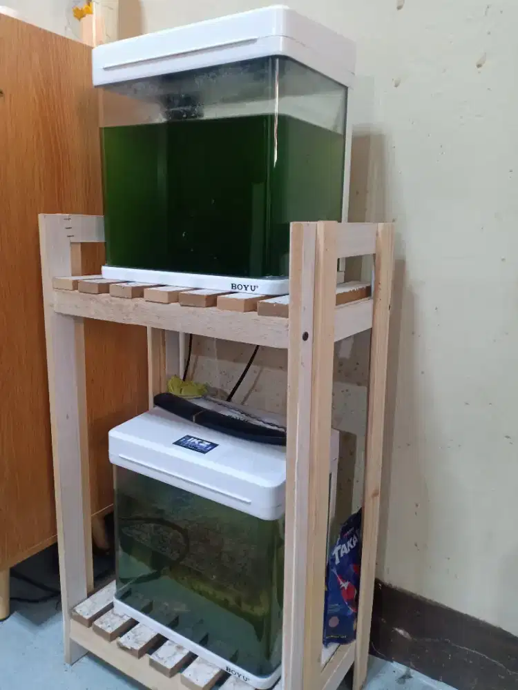 Aquarium mini boyu sepaket komplit