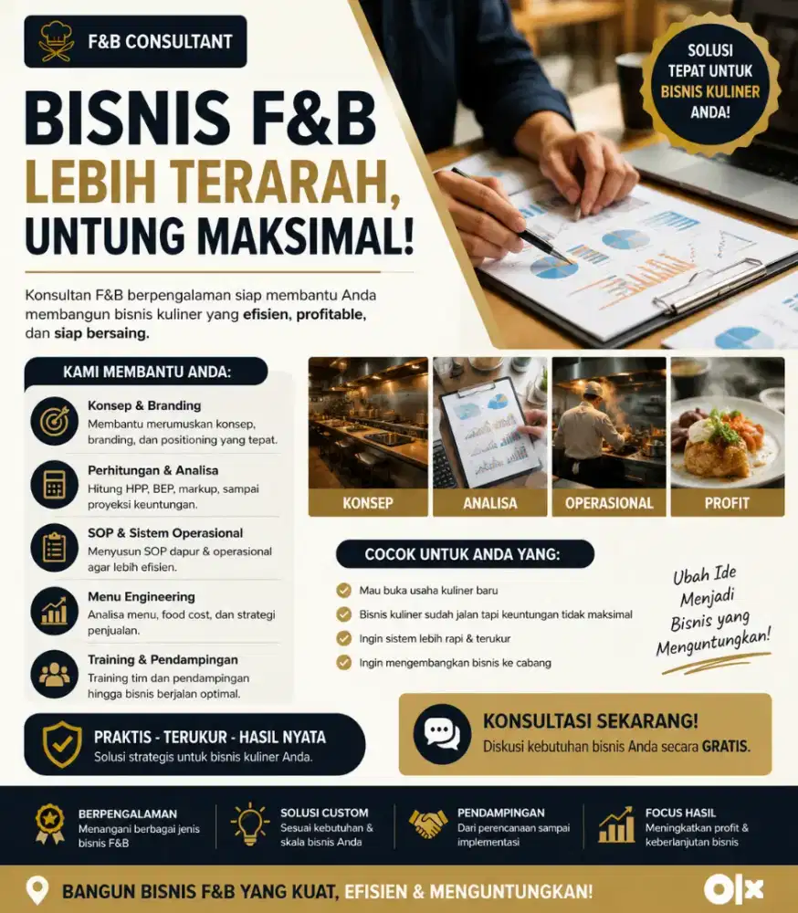 Jasa Pendampingan Bisnis Kuliner, mulai dari 0 sampai operasional