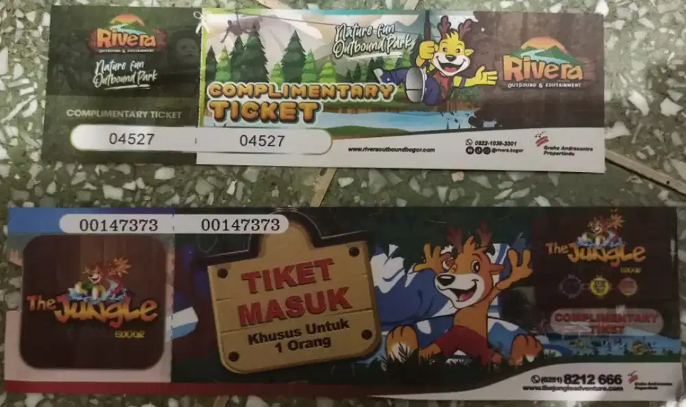 DIJUAL 2 TIKET JUNGLE & 2 TIKET RIVERA OUTBOUND PARK