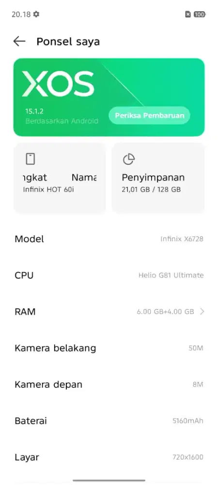 infinix hot 60i 6/128