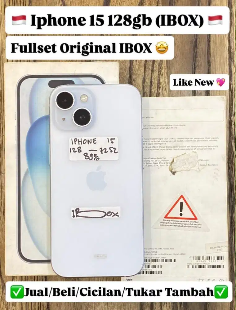 Iphone 15 128 Gb Blue Ibox Resmi