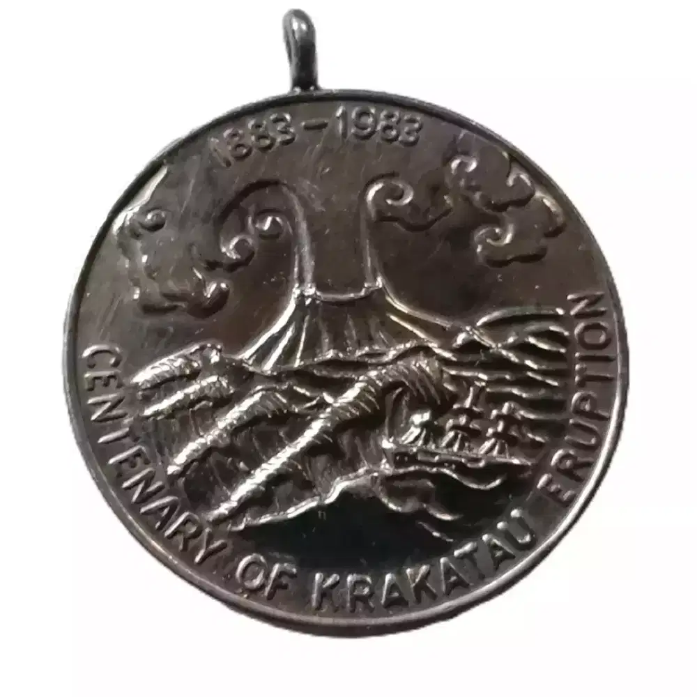 Koin Langka 1883 -1983 KRAKATAU GUNUNG MELETYS PERINGATAN PERRURI
