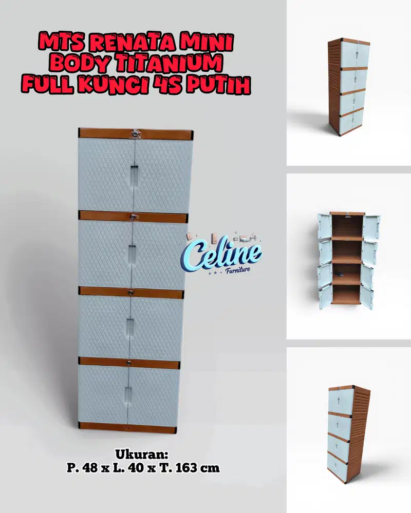 Lemari Plastik susun mini Renata 3-4 susun