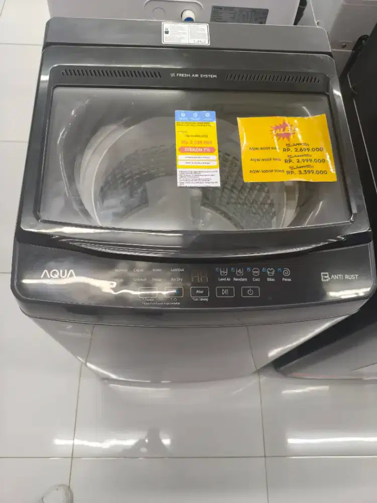 Promo Mesin Cuci Aqua Top Loading AQW 800F 900F 1000F
- Bisa Cicilan