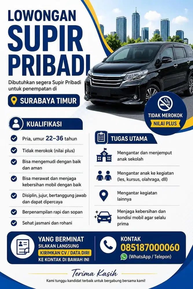 Lowongan supir pribadi