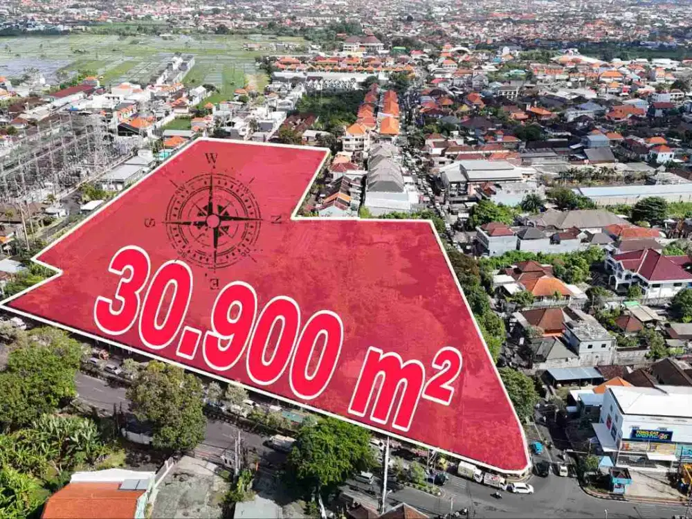 Tanah Komersial Besar Hook 3 Akses Jalan Tengah Kota Denpasar Bali
