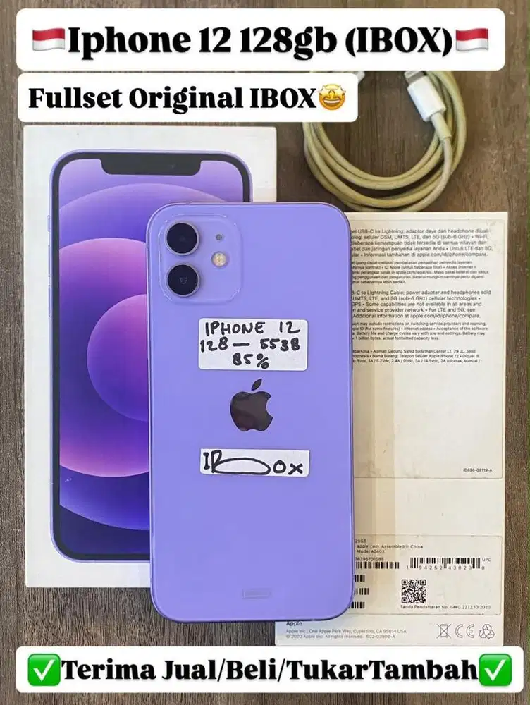 Iphone 12 128 Gb Purple Ibox Resmi