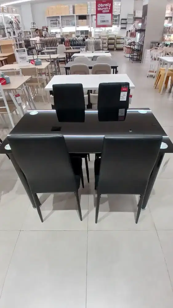 MINKA DINING SET (1DT + 4DC) BLACK (S/2)