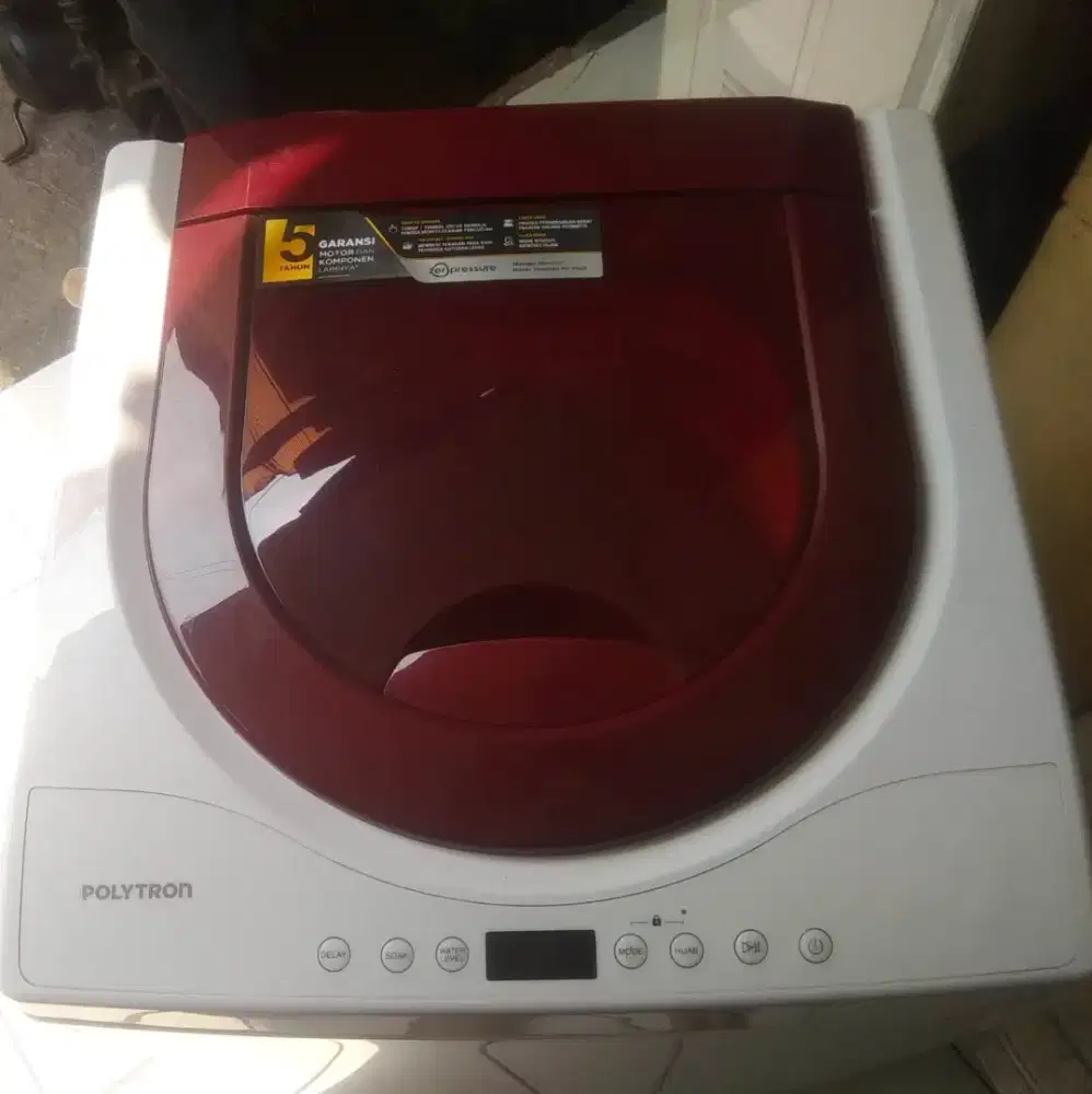 Polytron Top Loading Mesin Cuci Matic 8Kg Gress Normal Fungsi Like New