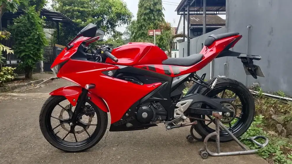 58@:PAJAK ON DEPOK GSX150R MERAH 2019