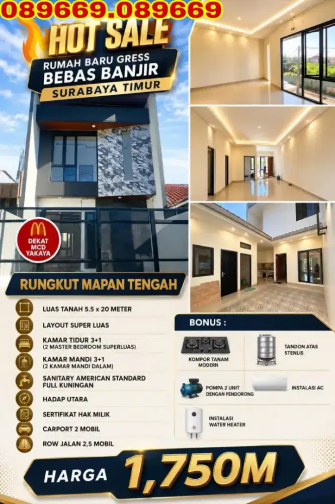 NEW Rungkut Mapan dkt Medokan Puri Mas Wonorejo Baruk Pandugo Nginden