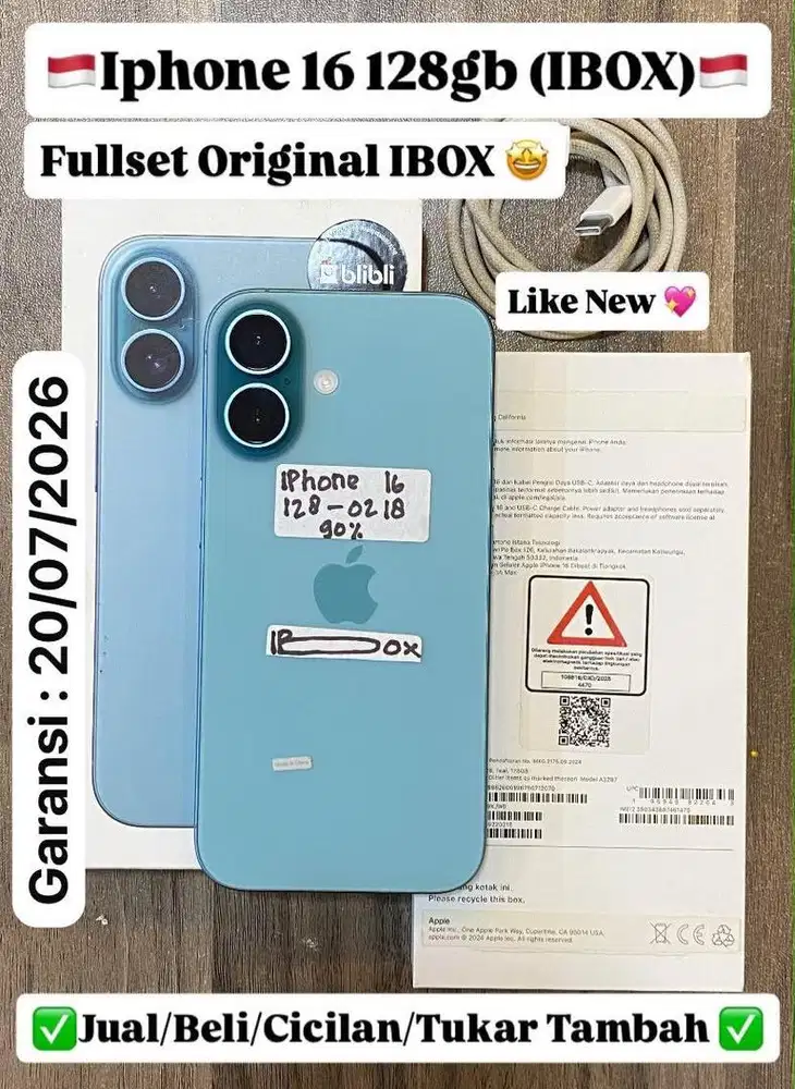 Iphone 16 128 Gb Teal Ibox Resmi