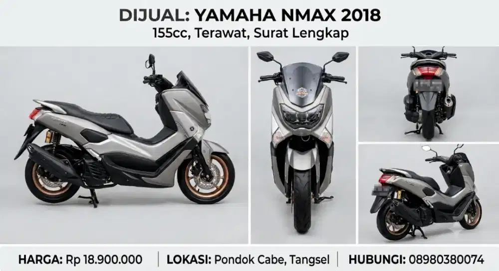 DIJUAL NMAX 155 CC 2018 ABU-ABU MILIK PRIBADI