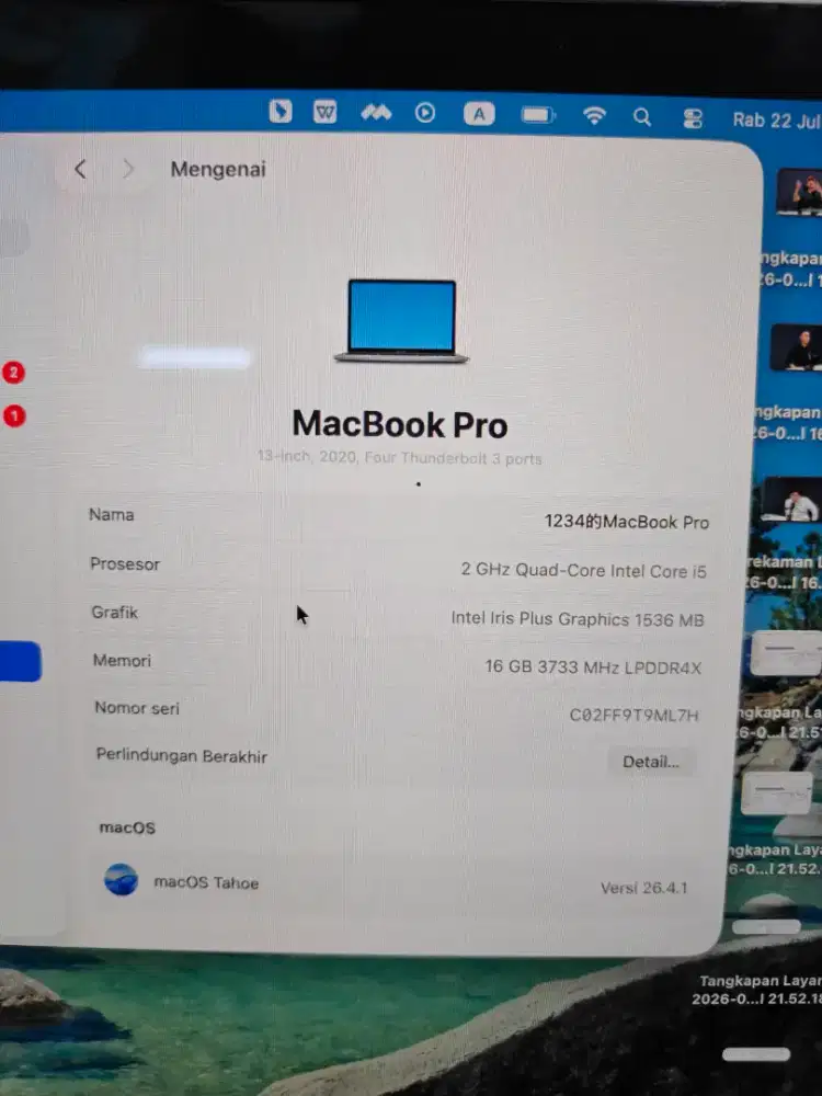 Prelove Macbook Pro 2020