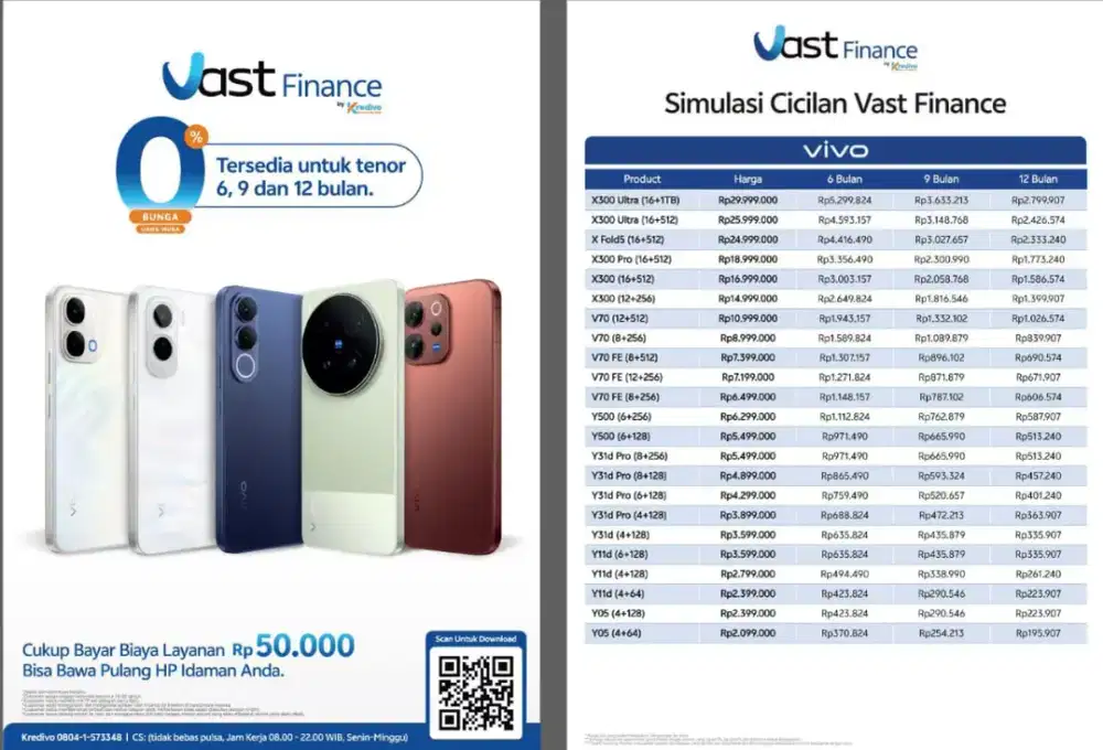 Promo bunga 0% cicilan vast finance