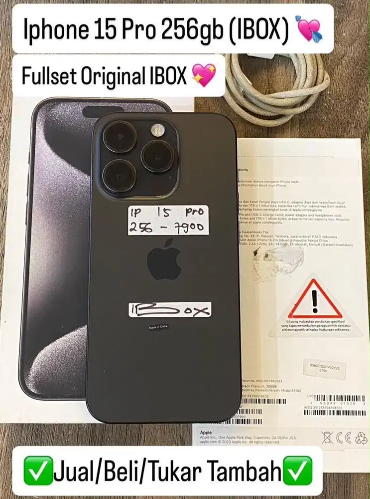 Iphone 15 Pro 256 Gb Black Titanium Ibox Resmi