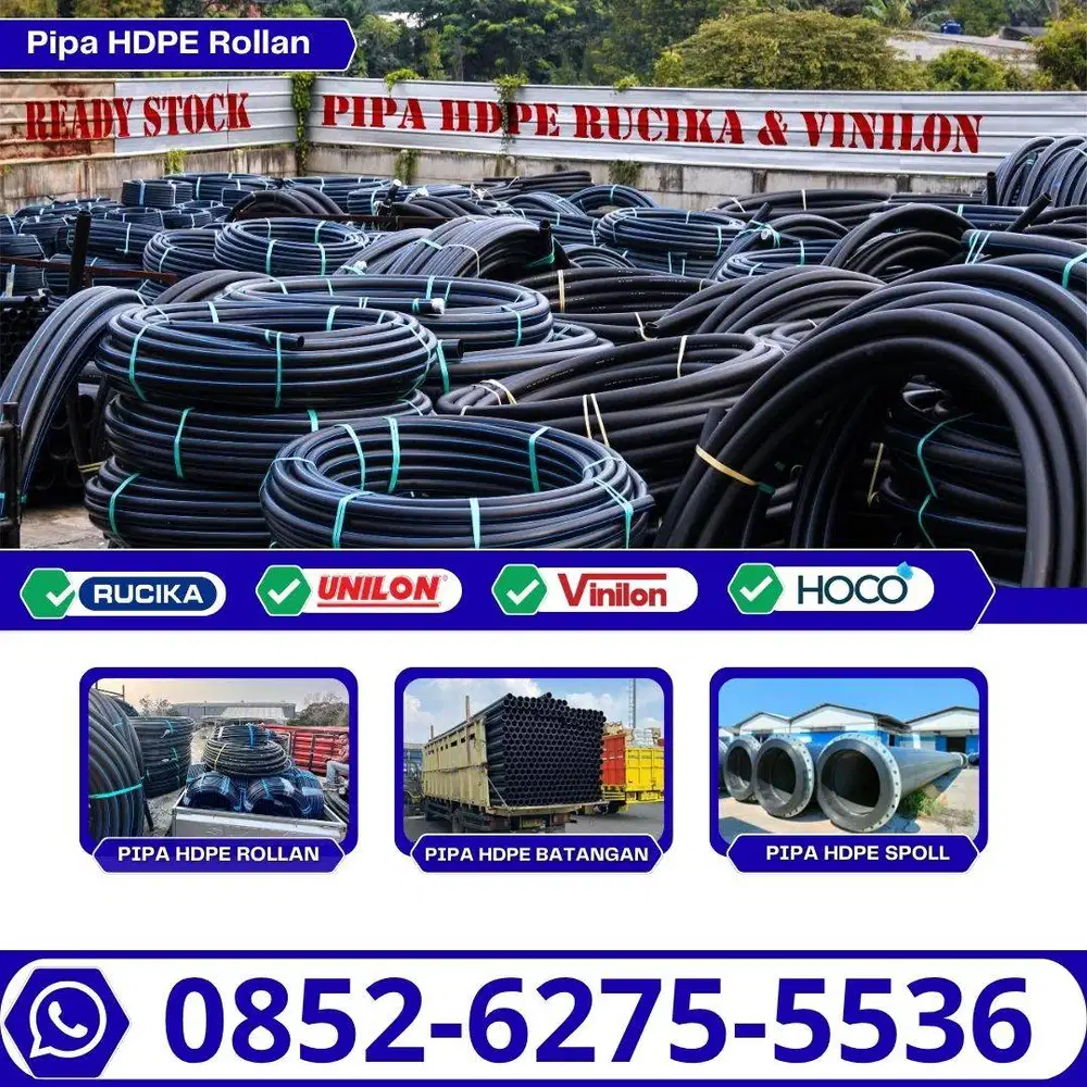 Pipa HDPE 2 Inch (63 mm) PE100 PN 10 – Roll 100 Meter / Roll | Pipa